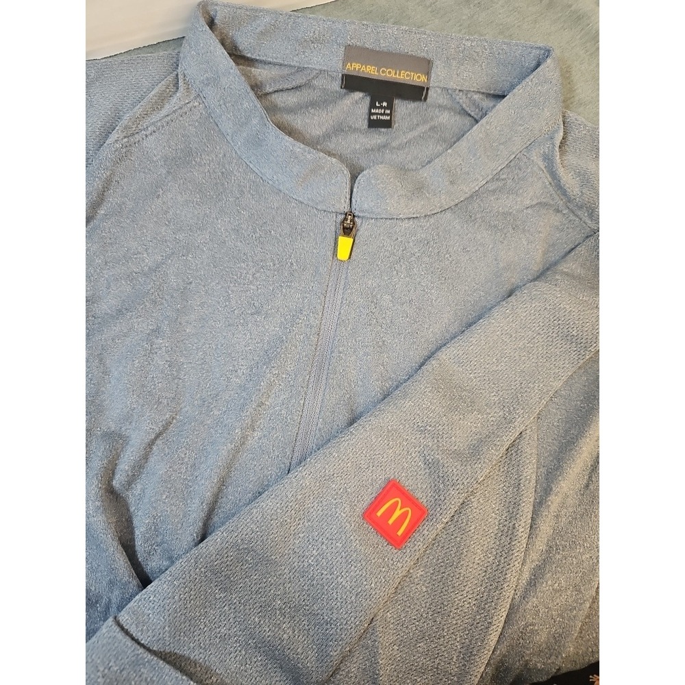 Mcdonalds Crew Shirt Size Large Quarter Zip Short Sleeve Workwear Uniform MC305